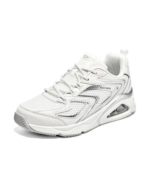 Skechers White (Wmns) Tres-Air Uno Vision-Airy