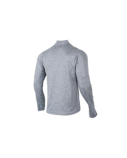 Nike Blue Nk Df Elmnt Top Hz Casual Breathable Half Zipper Sports Long Sleeves Light for men