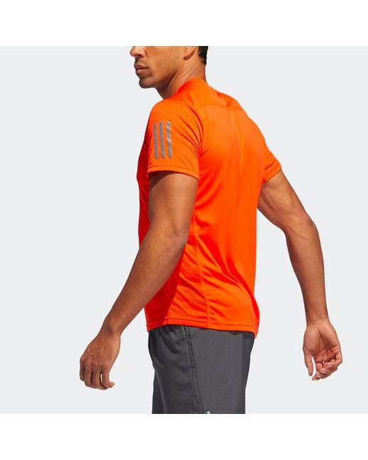 Adidas Orange Own The Run T Sports Training Round Neck Short Sleeve for men