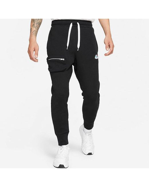 Nike Black Airmoji Ft Pant Wink Casual Breathable Sports Knit Long Pants for men