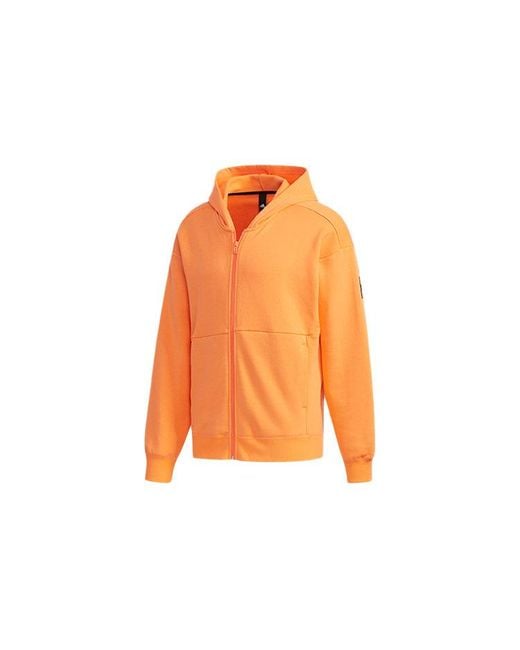 Adidas Orange Sport 2 Street Alphabet Printing Athleisure Casual Sports Hooded Jacket for men