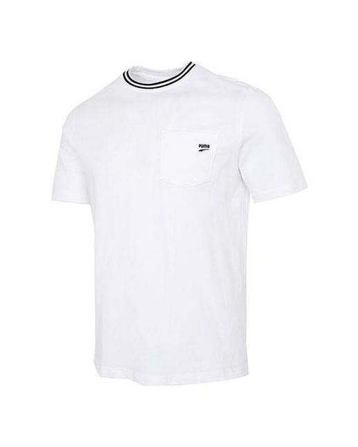 PUMA White Downtown Pocket T-Shirt for men