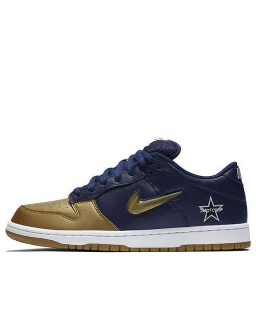 Nike Blue X Supreme Sb Dunk Low Qs 'Metallic' for men