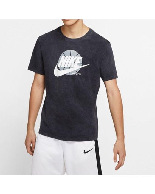 Nike Blue Basketball Printing Pattern Short Sleeve for men