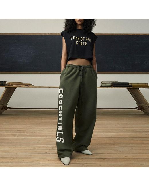 Fear Of God Green Fall24 Back To School Fleece Relaxed Sweatpant for men