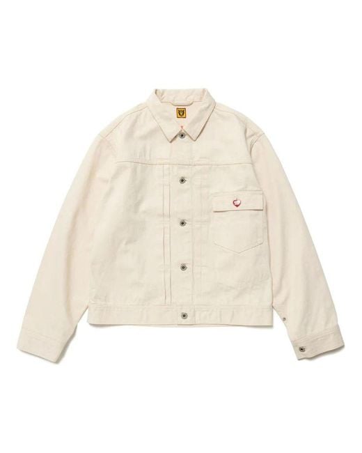 Human Made White Natural Denim Work Jacket for men