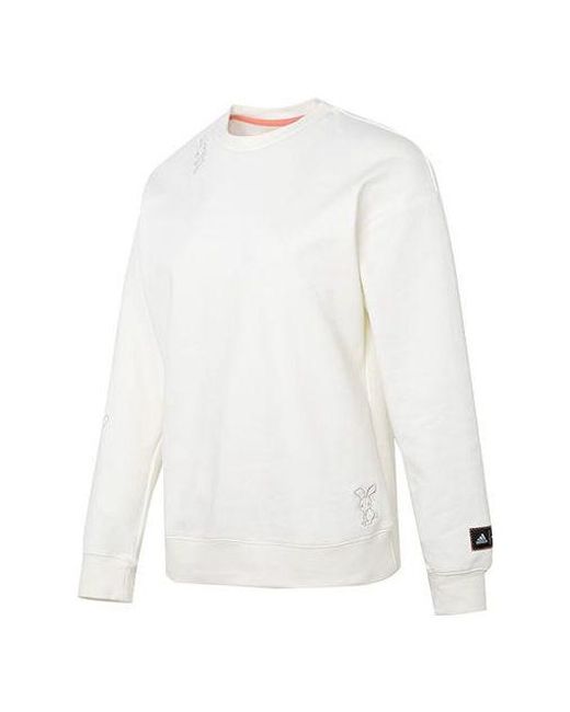 Adidas White Cny Graphic Sweaters