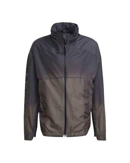 Adidas Gray Windproof Waterproof Casual Sports Hooded Jacket for men