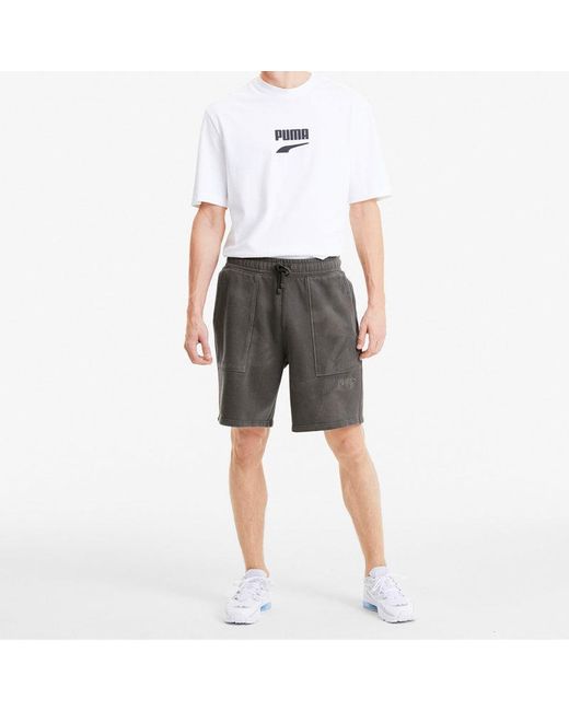 PUMA Gray Solid Color Drawstring Casual Shorts for men