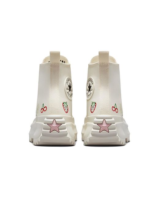 Converse White Run Star Hike Platform High 'Embroidered Fruits & Florals'