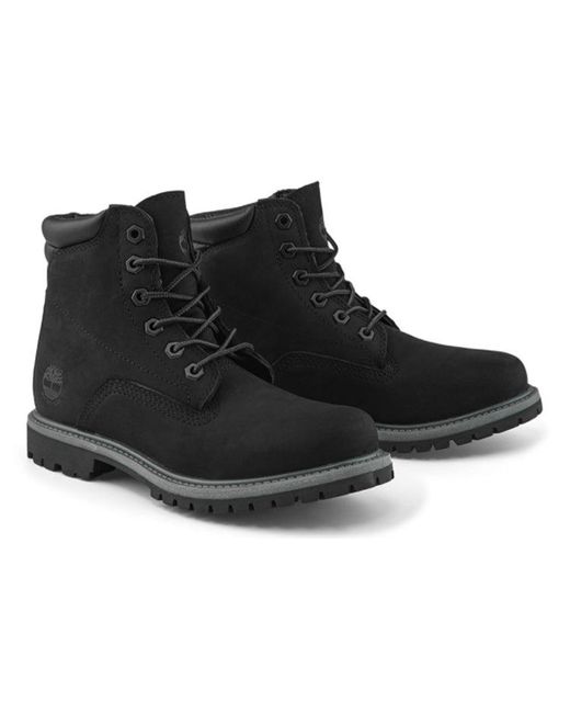 Timberland Black (Wmns) Waterville 6-Inch Waterproof Wide-Fit Boots