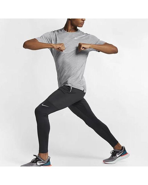 Nike Gray Techknit Ulta Reflective Element Sports Short Sleeve for men