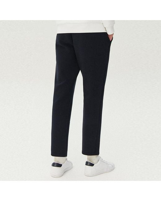 Fila Blue Straight Casual Pants Stay Warm Sports Knit Long Pants for men