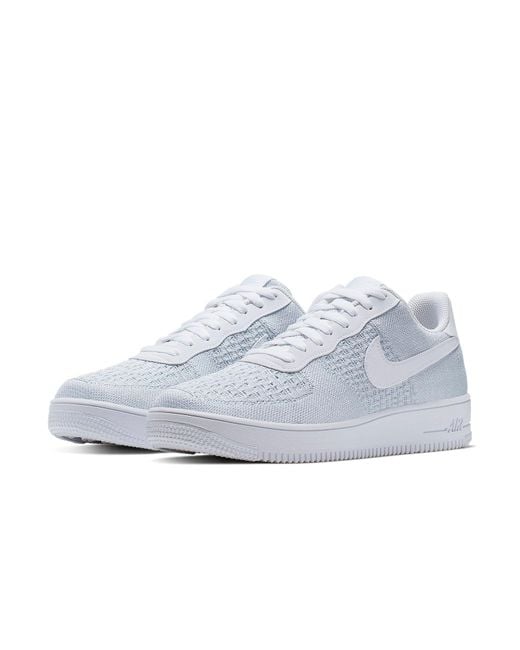 Nike White Air Force 1 Flyknit Low 2.0 'Pure Platinum' for men