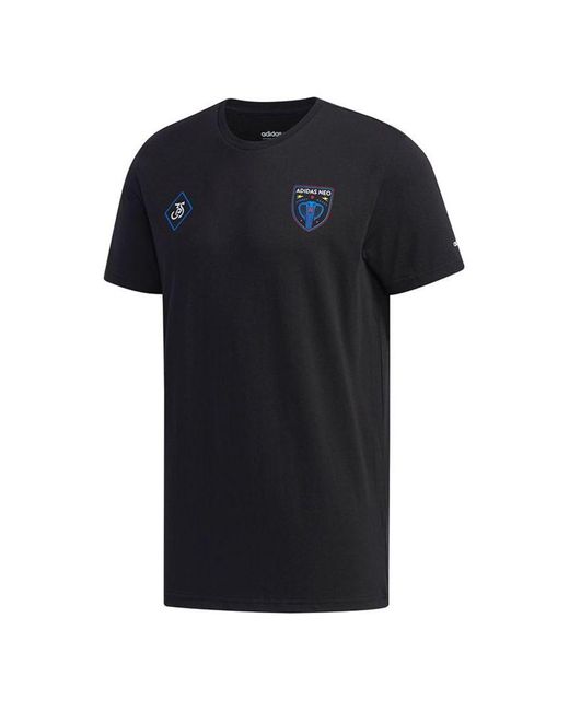 Adidas Black Neo Fav Art Snk Funny Printing Sports Round Neck Short Sleeve for men