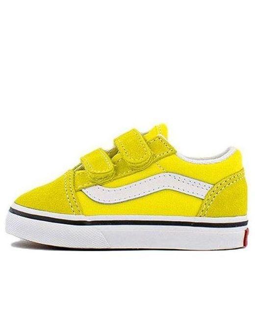 Vans Yellow Old Skool V Low Top Casual Skateboarding Shoes Kids for men