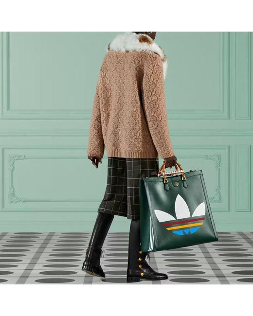 Gucci Natural Wool Knit Coat With Shearling Collar 'Neutrals' for men