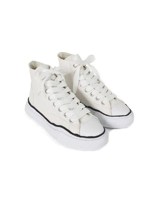 Maison Mihara Yasuhiro White Peterson High Original Sole Rubber Painted Canvas High-top Sneakers for men