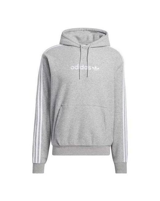 Adidas Gray Originals Comfort 3-Stripes Hoodie 'Heather' for men