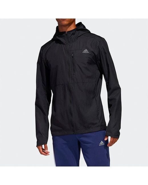 Adidas Blue Own The Run Jkt Running Sports Jacket Coat for men