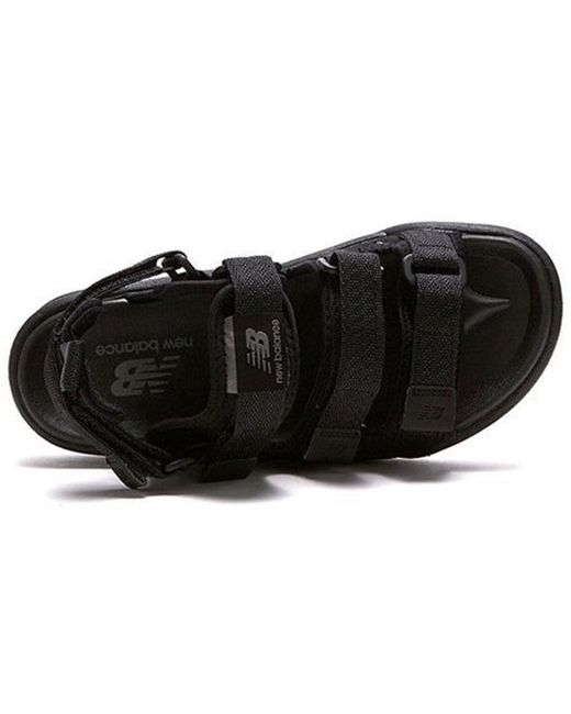 New Balance Black Stripes Casual Style Logo Sandals