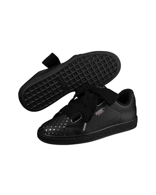 PUMA Black (Wmns) Basket Heart Ath Lux