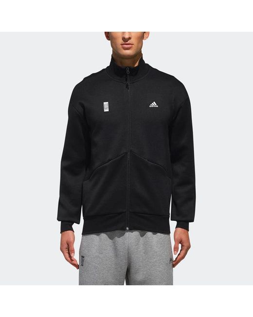 Adidas Black Wj Tt Swt Martial Arts Logo Collar Jacket For for men