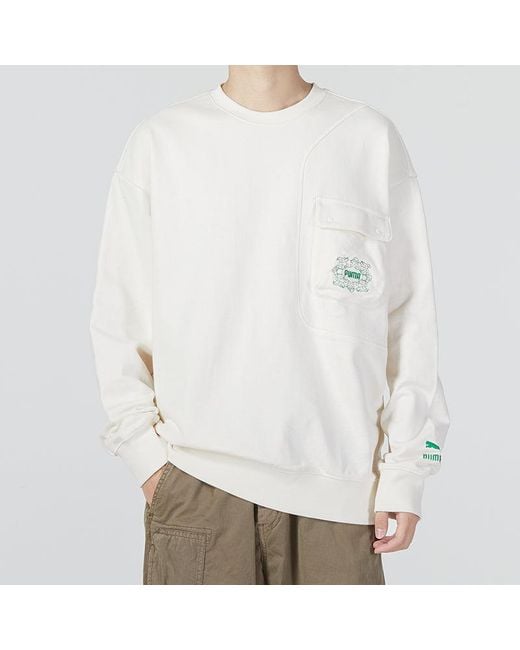 PUMA White Das Cc Graphic Crew Sweater for men