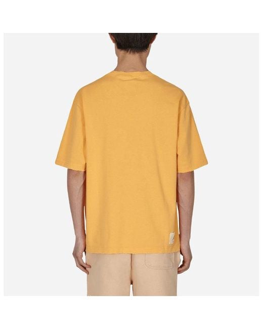 Nike X Union Crossover Solid Color Character Alphabet Printing Round Neck Short Sleeve Asia Edition Yellow for men