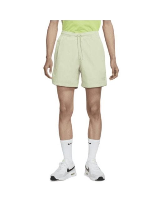 Nike Green Nai-Ke Cha Nai-Ke Cha Series Solid Color Breathable Lacing Straight Shorts Light for men