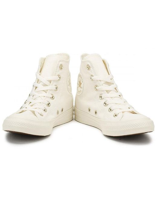 Converse Chuck Taylor All Star Mono Glam High Top In Egret in Natural | Lyst