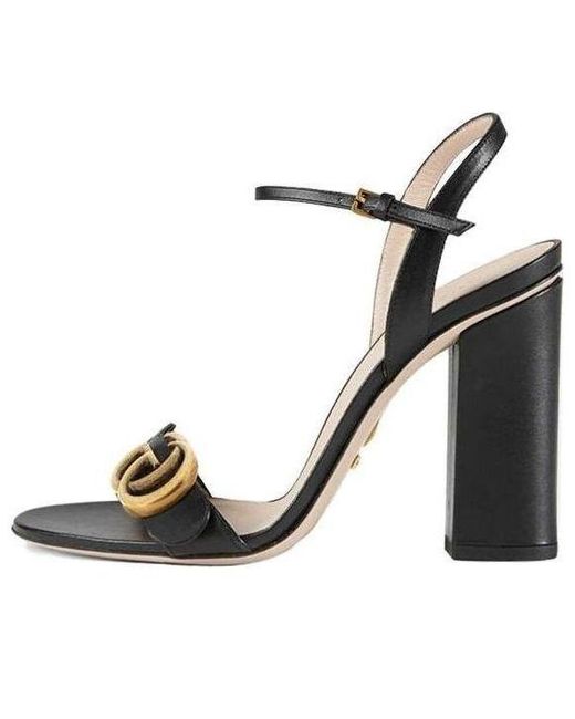 Gucci Black Sandal With Double G