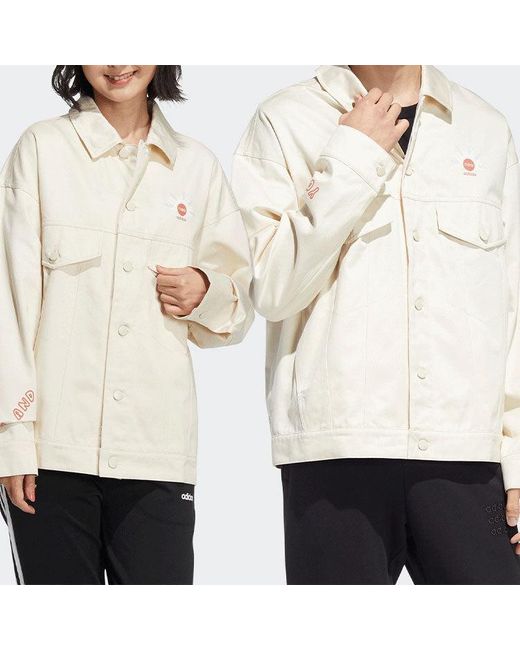Adidas White Neo Alphabet Printing Sports Jacket Couple Style for men