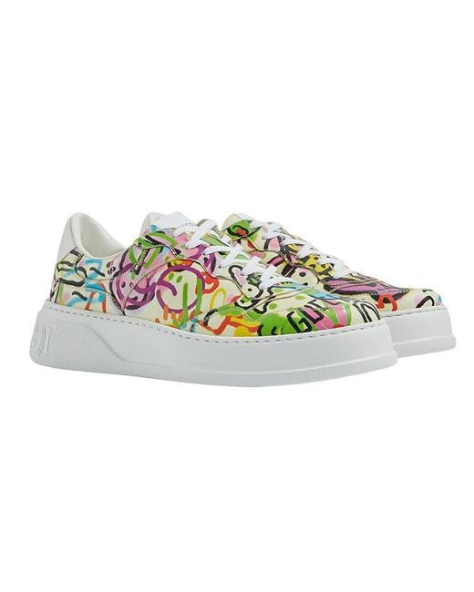 Gucci White (Wmns) Chunky B Gg Graffiti Print Sneakers Multi'