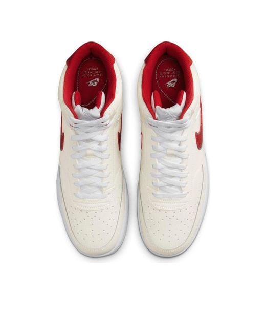 Nike White Court Vision Mid-Top Sneakers for men