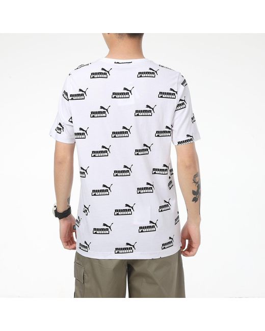 PUMA White Aop T-Shirt for men
