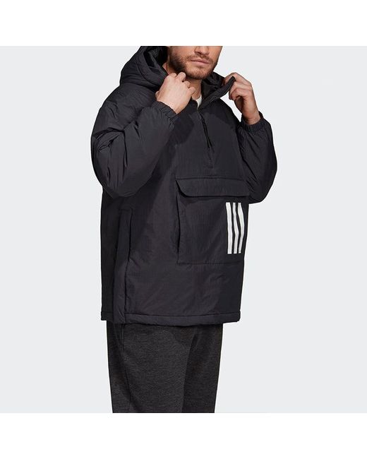 Adidas Blue Casual Sports Warm Hooded Padded Jacket for men