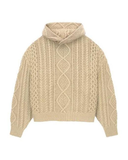 Fear Of God Natural Fw23 Cable Knit Hoodie Heather' for men