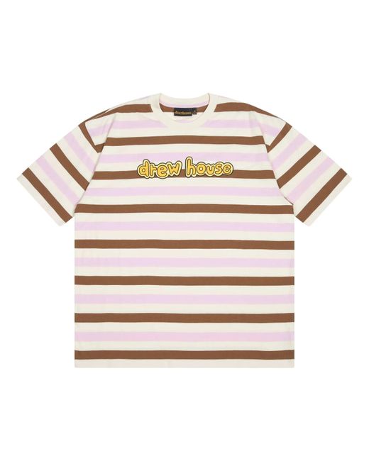 Drew House Natural Cartoon Font T-Shirt 'Neapolitan Stripe' for men