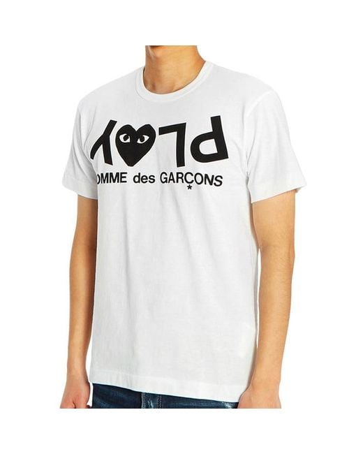 COMME DES GARÇONS PLAY White Inverted Text T-Shirt for men