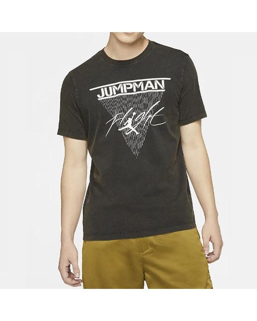 Nike Black Jumpman Flight Flying Printing Short Sleeve for men