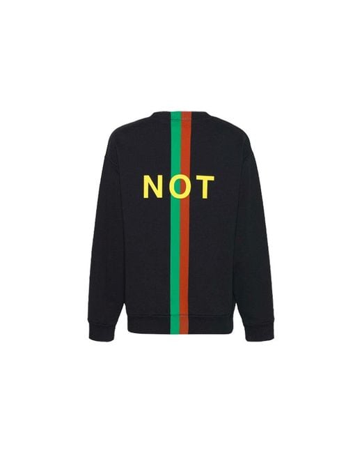 Gucci Black 'fake/not' Print Cotton Jersey Sweatshirt '' for men