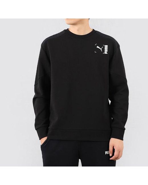 PUMA Black Nu-Tility Round Neck Casual Pullover Sports for men
