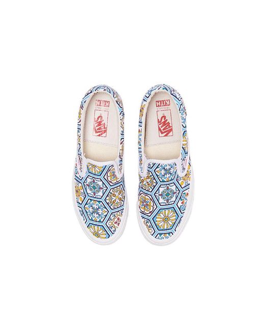 Vans Blue Kith X Classic Slip-On Moroccan Pattern' for men