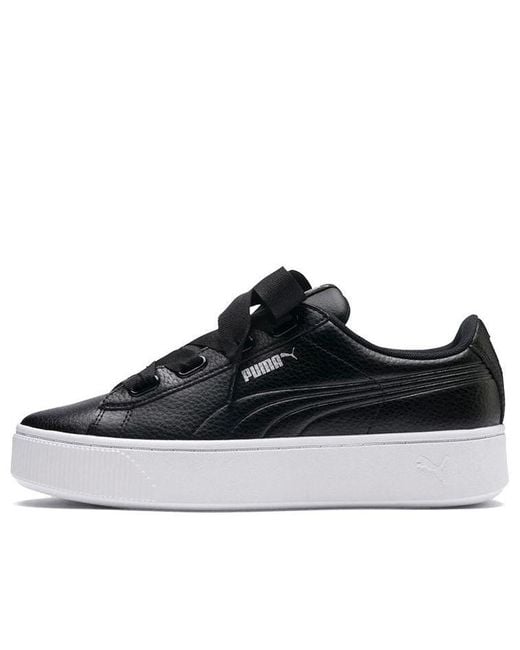 PUMA Vikky Stacked Ribbon Core Sneakers in Black | Lyst