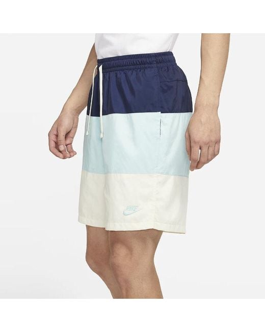Nike Blue Colorblock Quick Dry Woven Sports Shorts for men