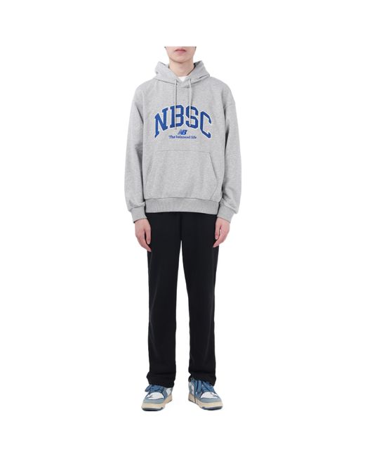 New Balance Gray Logo Print Hoodie