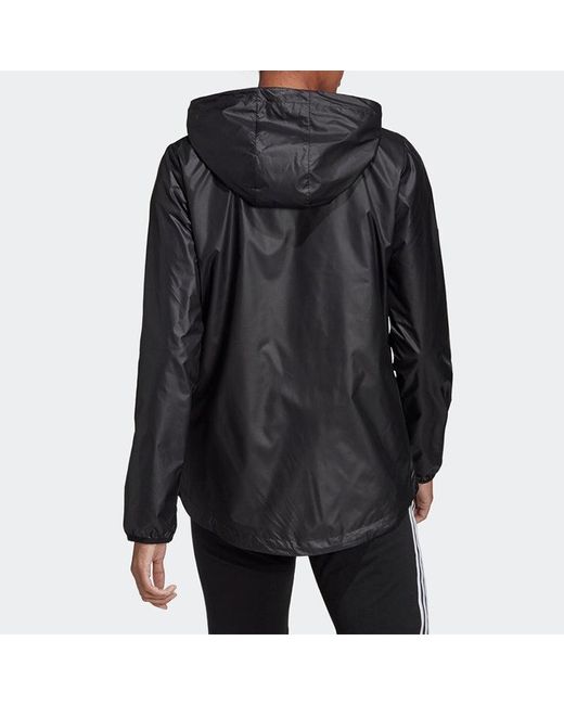 Adidas Black (Wmns) E Lin Windbr Letter Logo Printing Hooded Jacket