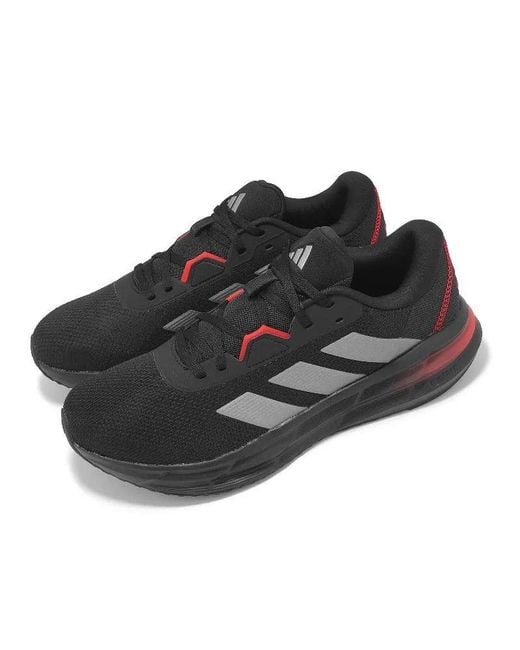 Adidas Black Galaxy 7 Iron Metallic Scarlet' for men