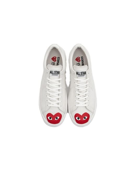 Converse White X Comme Des Garcons Play Pro Leather for men